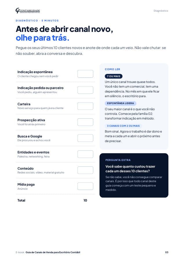 Página 3 do guia: O diagnóstico